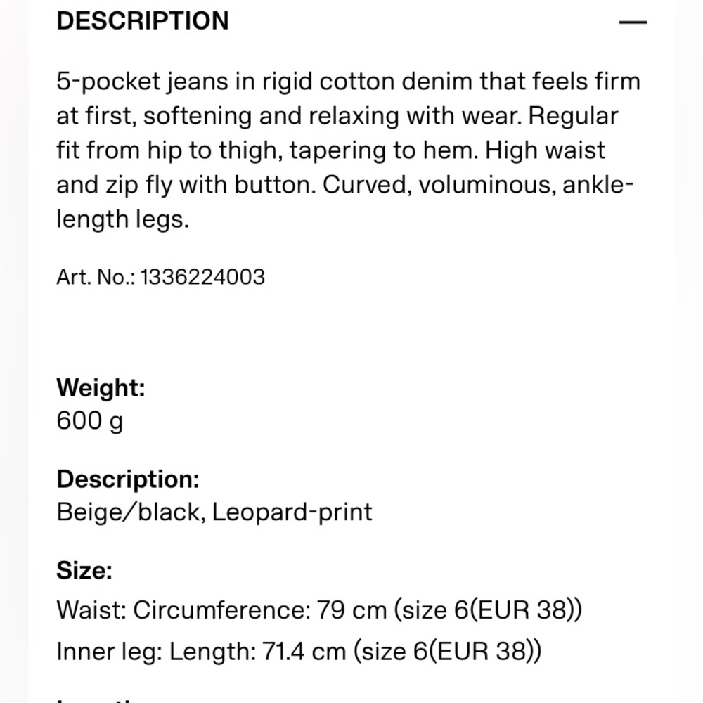 Leopard print high waist barrel jeans - size 4 - Picture 11 of 12